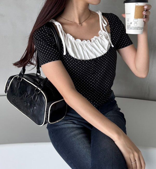  「【WEB限定】レイヤード半袖トップス」|プルオーバー|