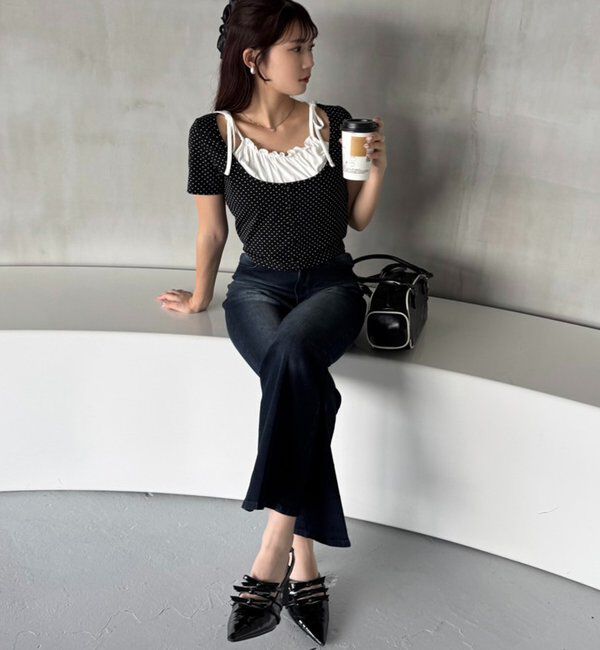  「【WEB限定】レイヤード半袖トップス」|プルオーバー|