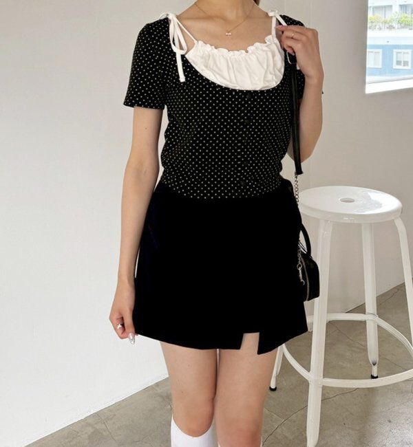  「【WEB限定】レイヤード半袖トップス」|プルオーバー|