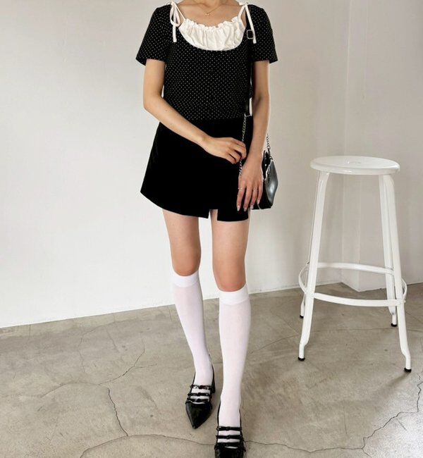  「【WEB限定】レイヤード半袖トップス」|プルオーバー|