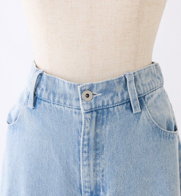  「【ウエストサイズ調整可】サイドあきリボンワイドデニム」|その他|
