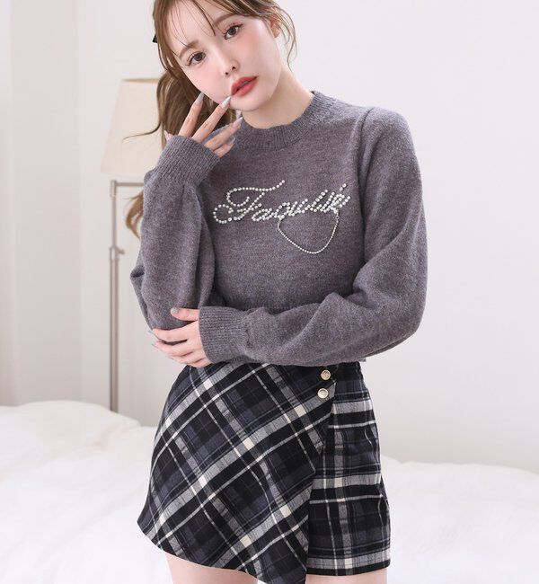  「金ボタン付スタイルアップスカショーパン」|スカート|