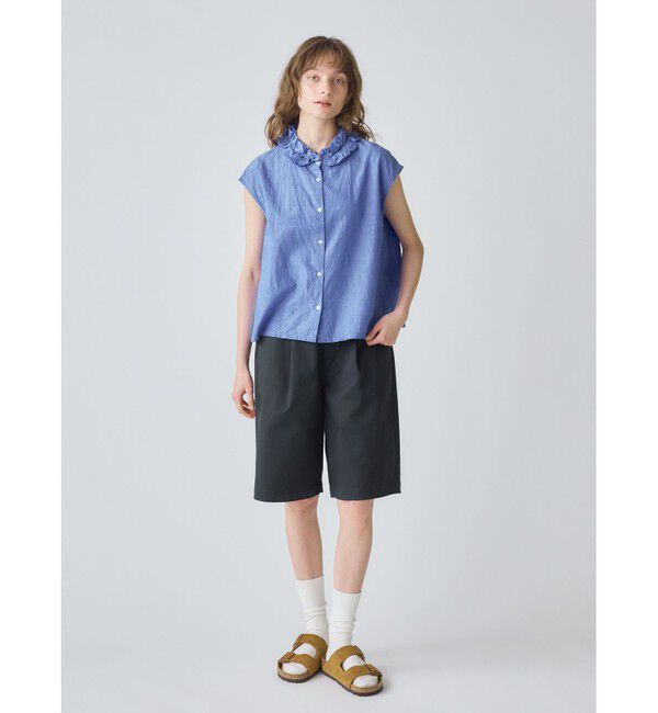 MidiUmi「MidiUmi ボリュームフリルカラーシャツ」|シャツ・ブラウス|