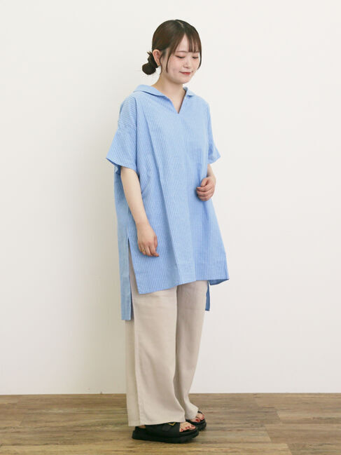 Samansa Mos2「レーヨン麻ゆるストレートパンツ」|その他|