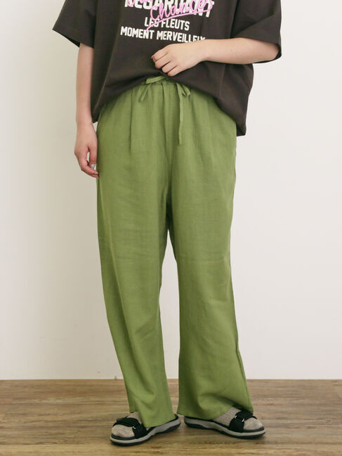 Samansa Mos2「レーヨン麻ゆるストレートパンツ」|その他|