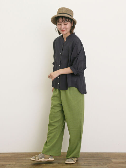 Samansa Mos2「レーヨン麻ゆるストレートパンツ」|その他|