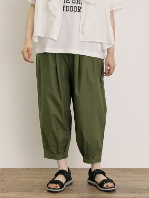 Samansa Mos2「裾タックテーパードパンツ」|その他|カーキ