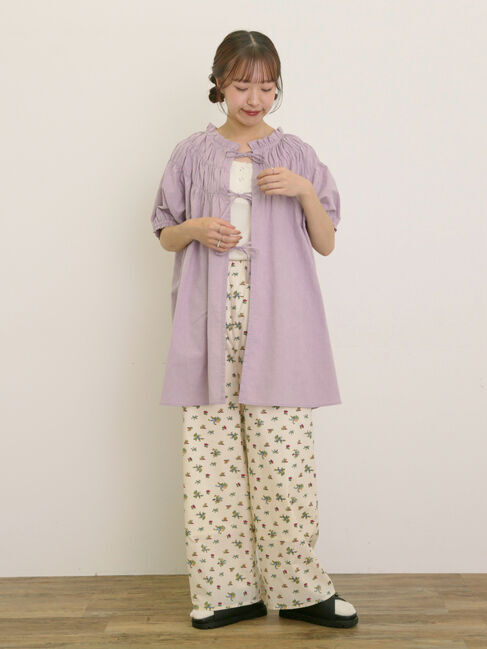 Samansa Mos2「前後2WAYリボンギャザーブラウス」|シャツ・ブラウス|