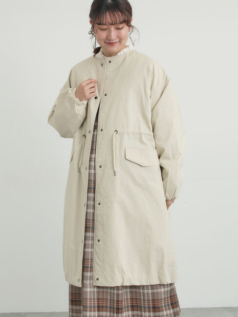 Samansa Mos2「中綿ロングコート」|その他|ベージュ
