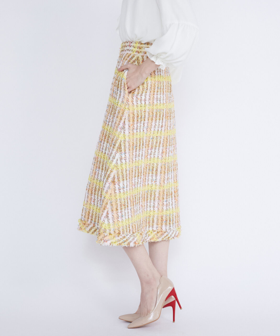 Maglie le cassetto「《M Maglie le cassetto》コットンキャンディーツイードスカート」|フレア|