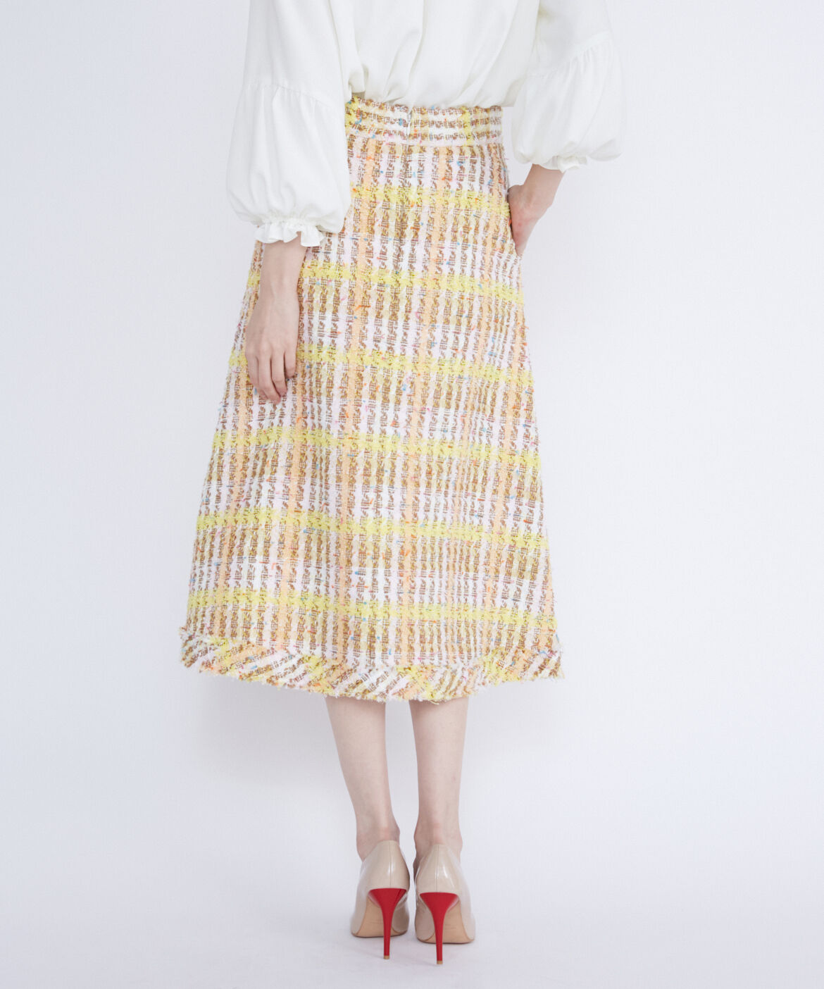 Maglie le cassetto「《M Maglie le cassetto》コットンキャンディーツイードスカート」|フレア|