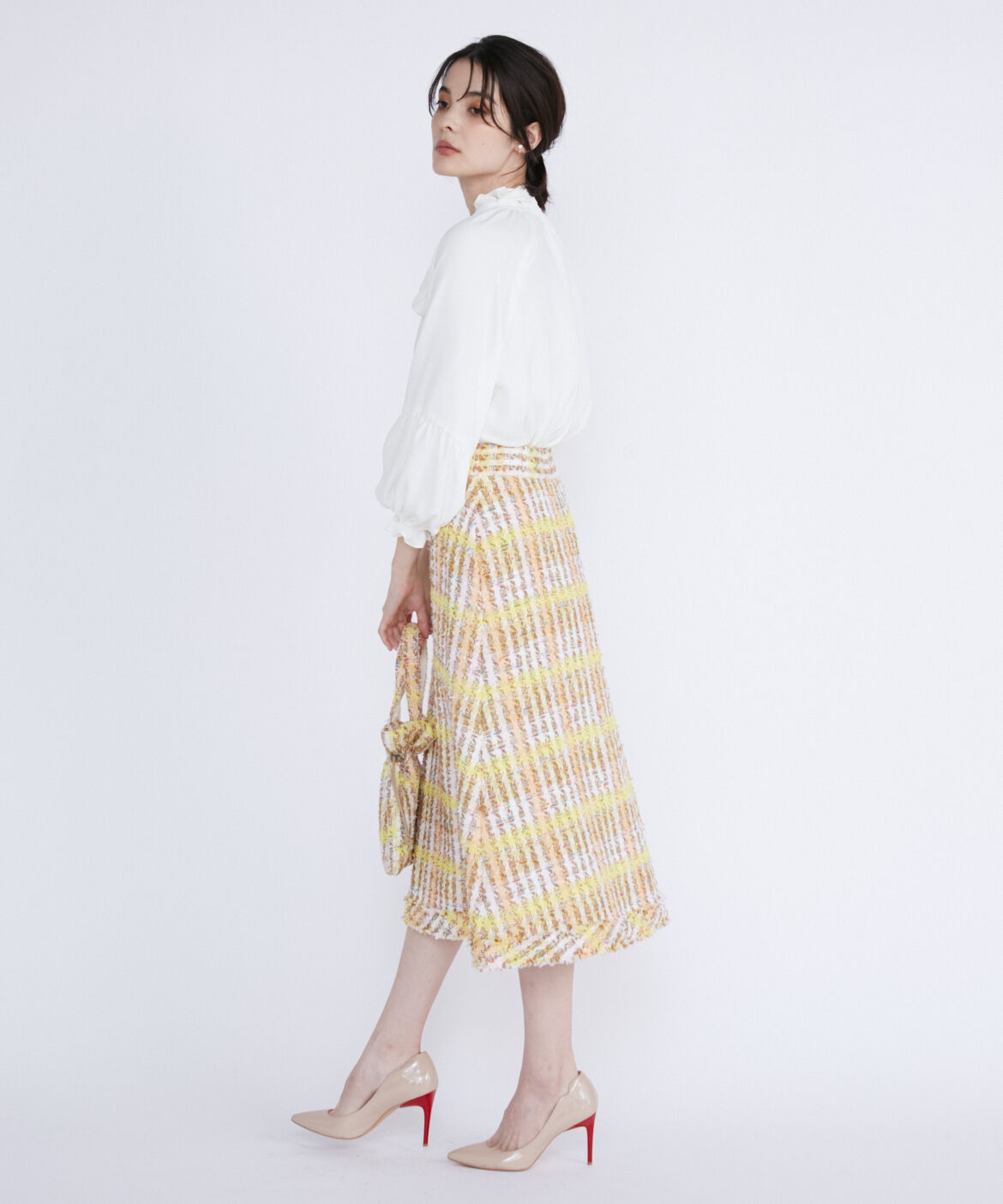 Maglie le cassetto「《M Maglie le cassetto》コットンキャンディーツイードスカート」|フレア|