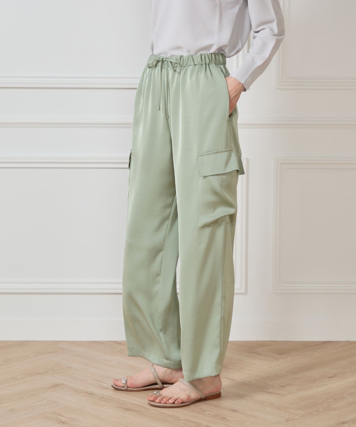 7-IDconcept.「サテンカーゴパンツ」|カーゴ|