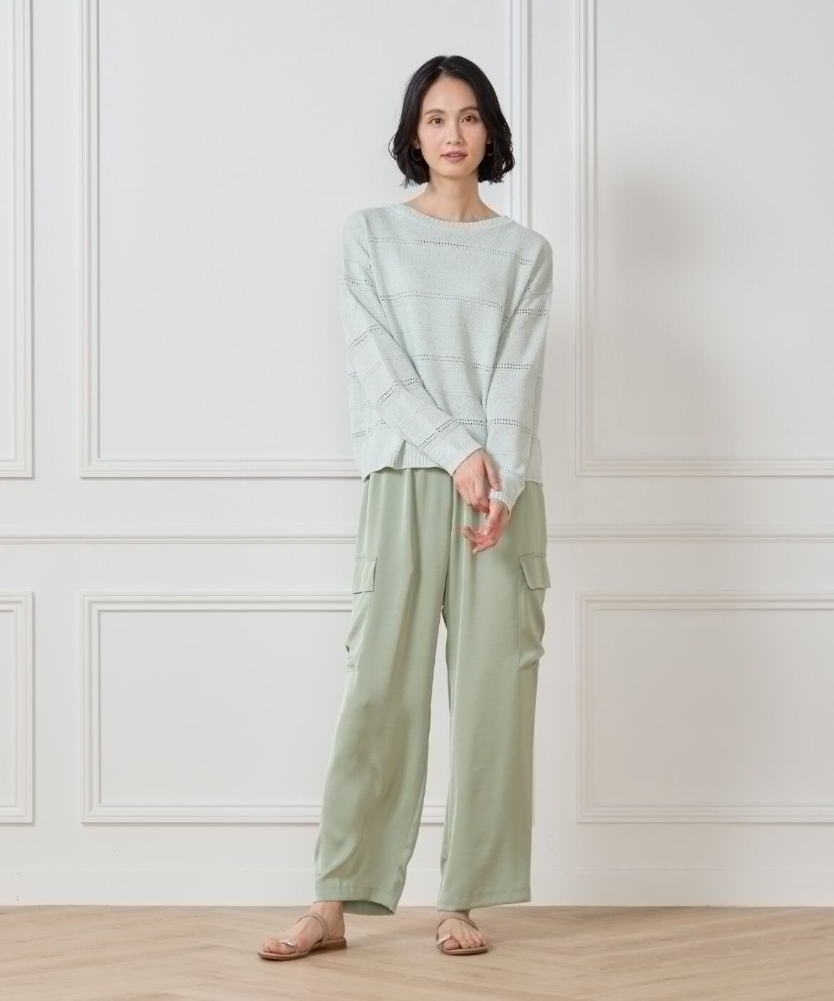 7-IDconcept.「サテンカーゴパンツ」|カーゴ|