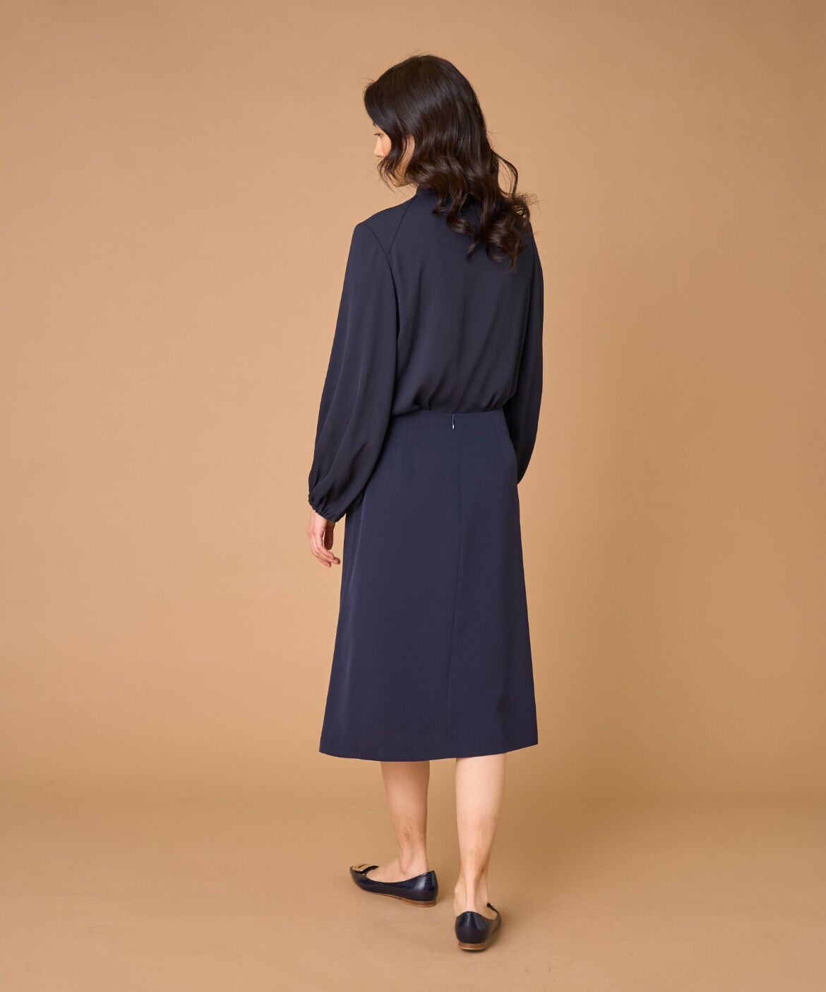 INED「《大きいサイズ》ボウタイブラウス」|シャツ・ブラウス|