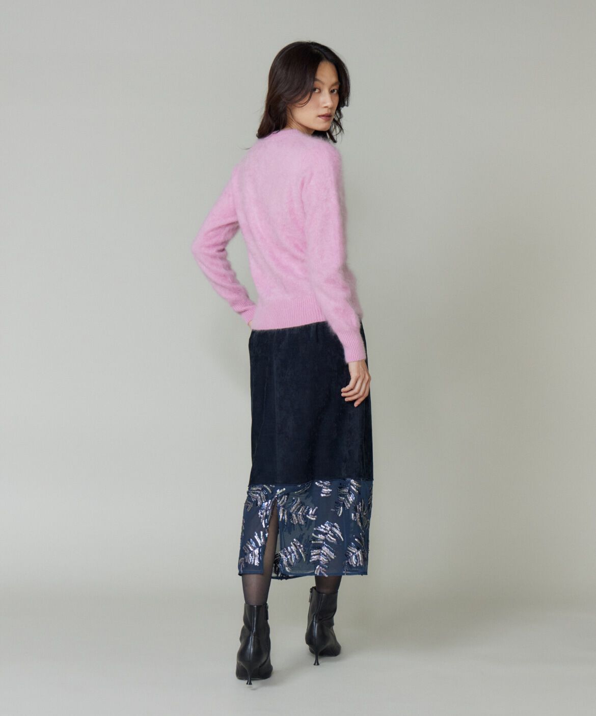 la veille by SUPERIOR CLOSET「《大きいサイズ》ベルベットスカート」|タイト|