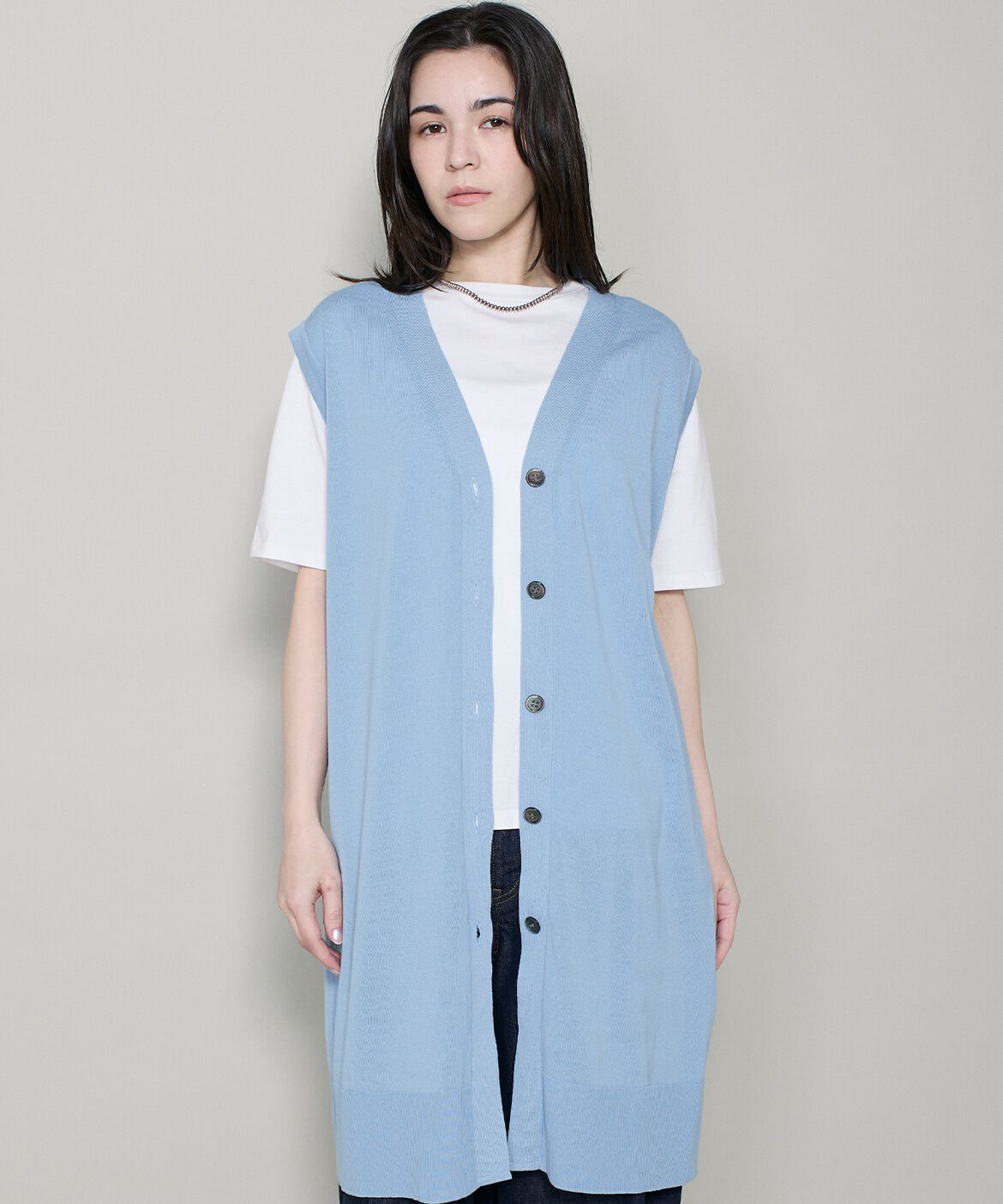 DAY by DAY it&rsquo;s international「ロングニットジレ」|ニット・セーター|サックス3