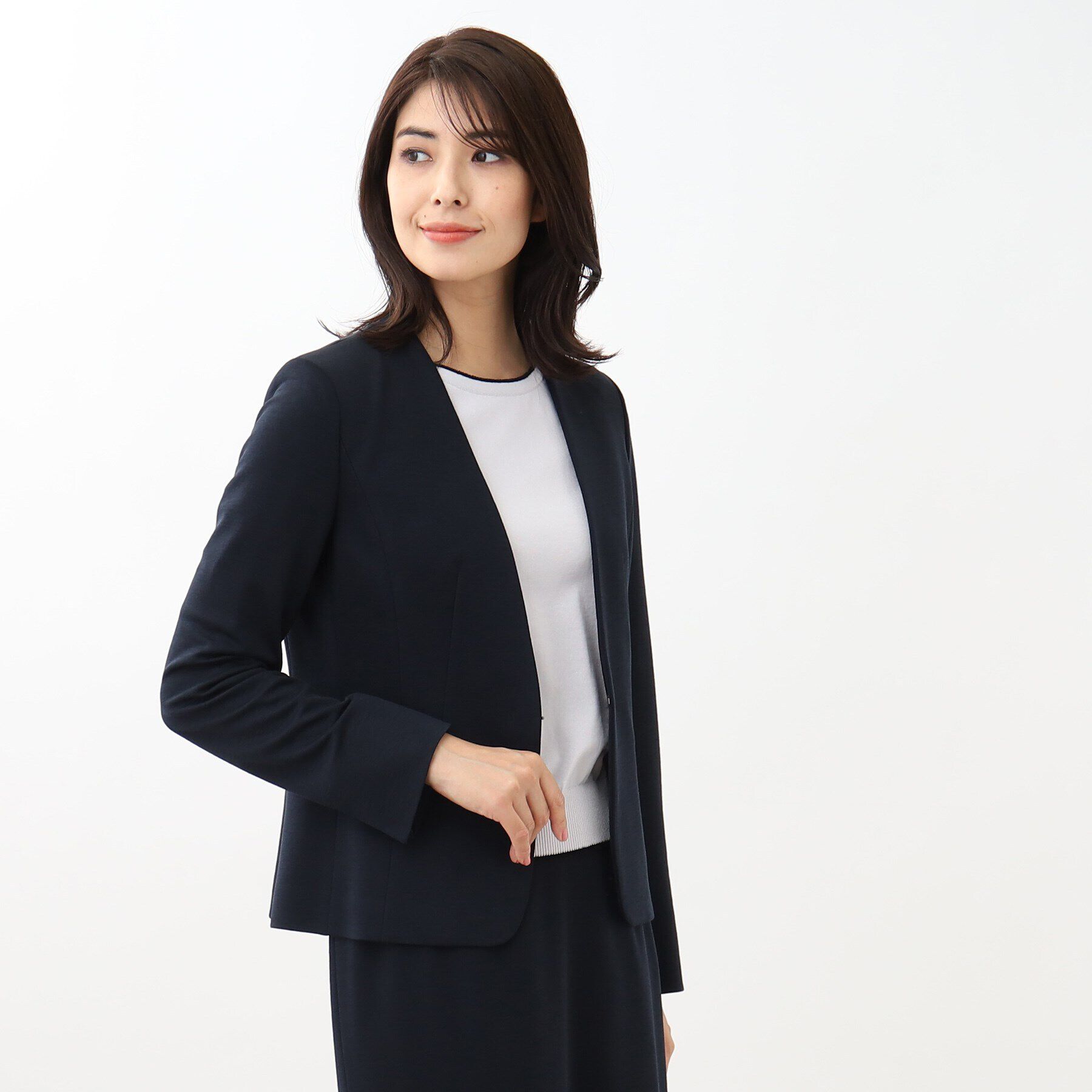 Reflect「【匠シリーズ／手洗い可】匠ジャケット／ノーカラー」|ノーカラージャケット|ネイビー(094)