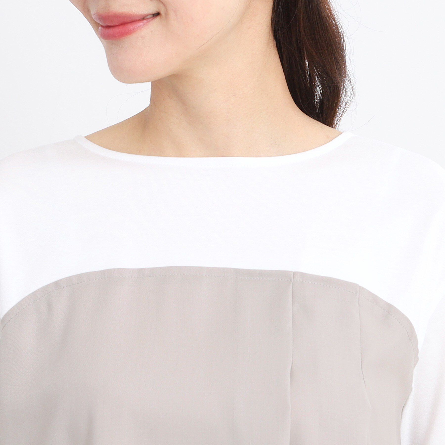 Reflect「【マシンウォッシュ可能】レイヤード風ジャージブラウス」|Tシャツ・カットソー|