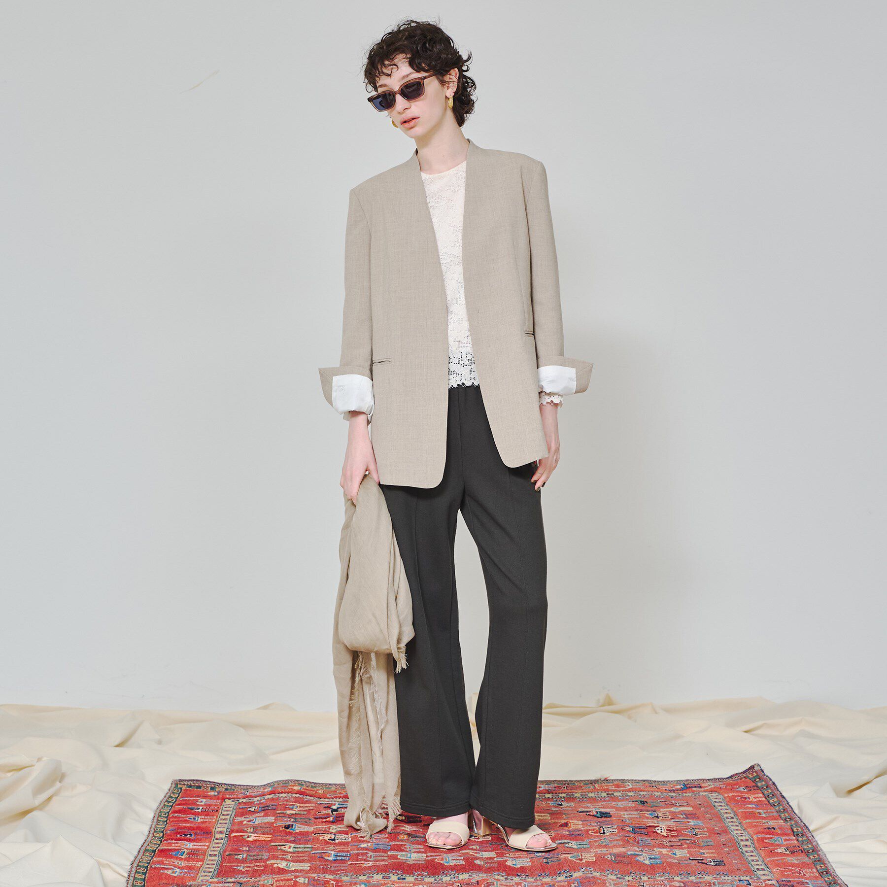 DRESSTERIOR「【スタイリスト福田麻琴さんコラボ】ノーカラージャケット」|ノーカラージャケット|