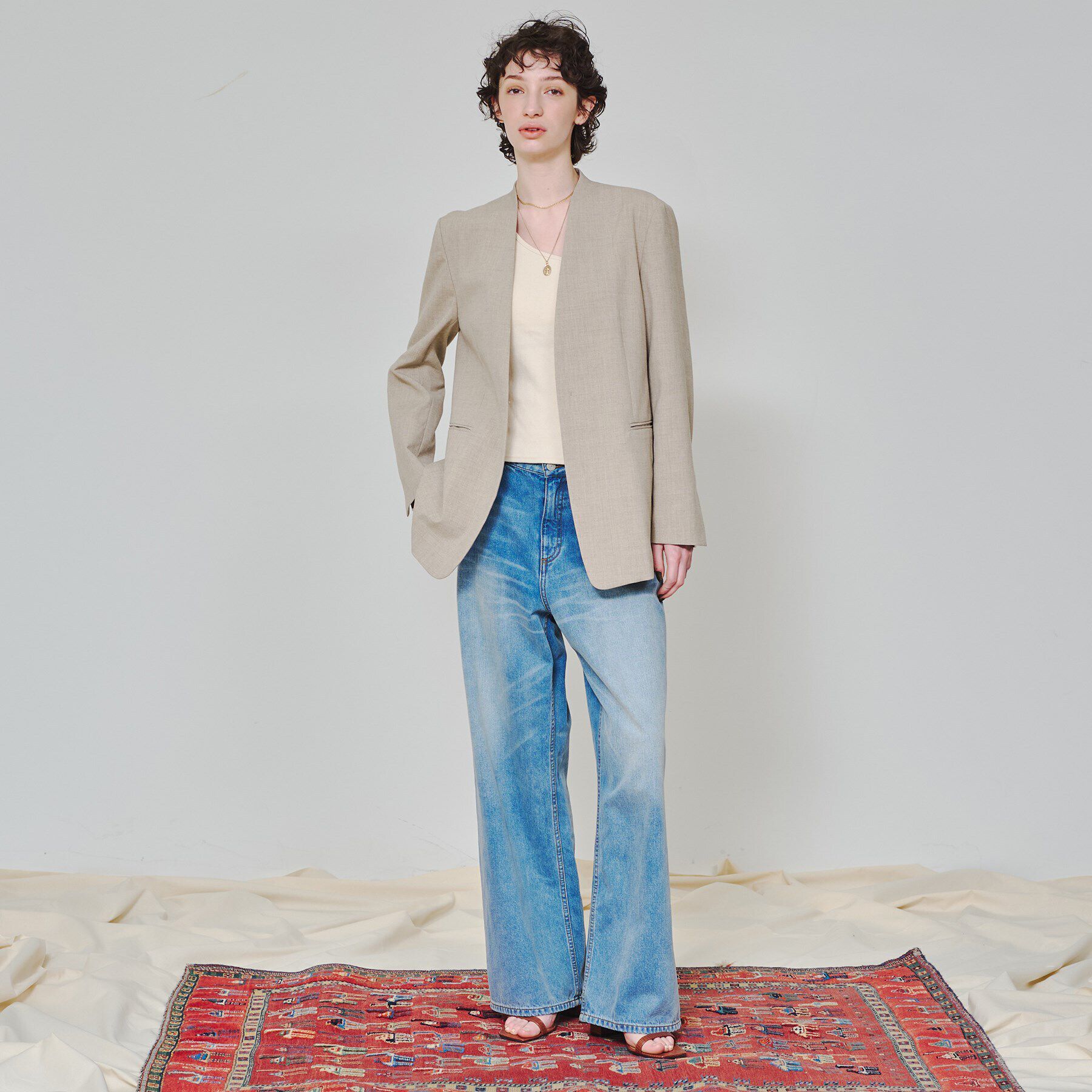 DRESSTERIOR「【スタイリスト福田麻琴さんコラボ】ノーカラージャケット」|ノーカラージャケット|