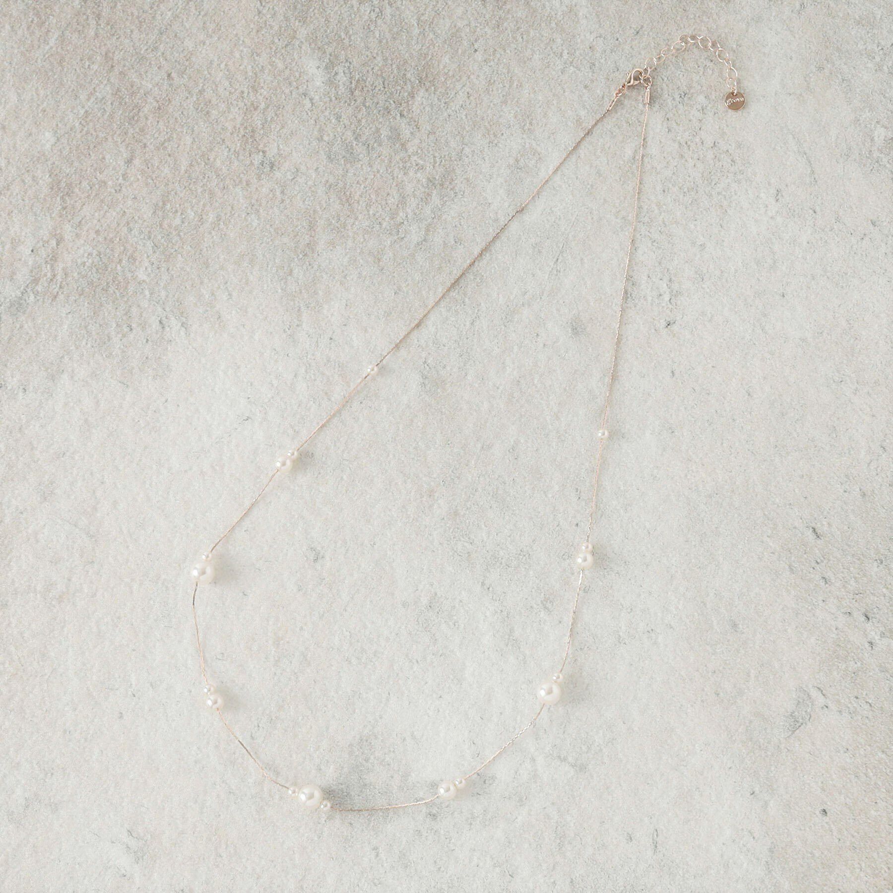 grove「ランダムパール調チェーンネックレス」|ネックレス|ピンクシルバー(00