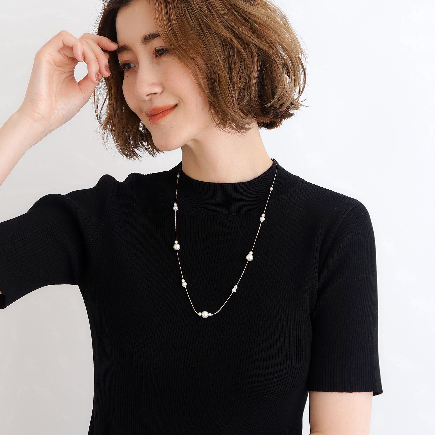 grove「ランダムパール調チェーンネックレス」|ネックレス|