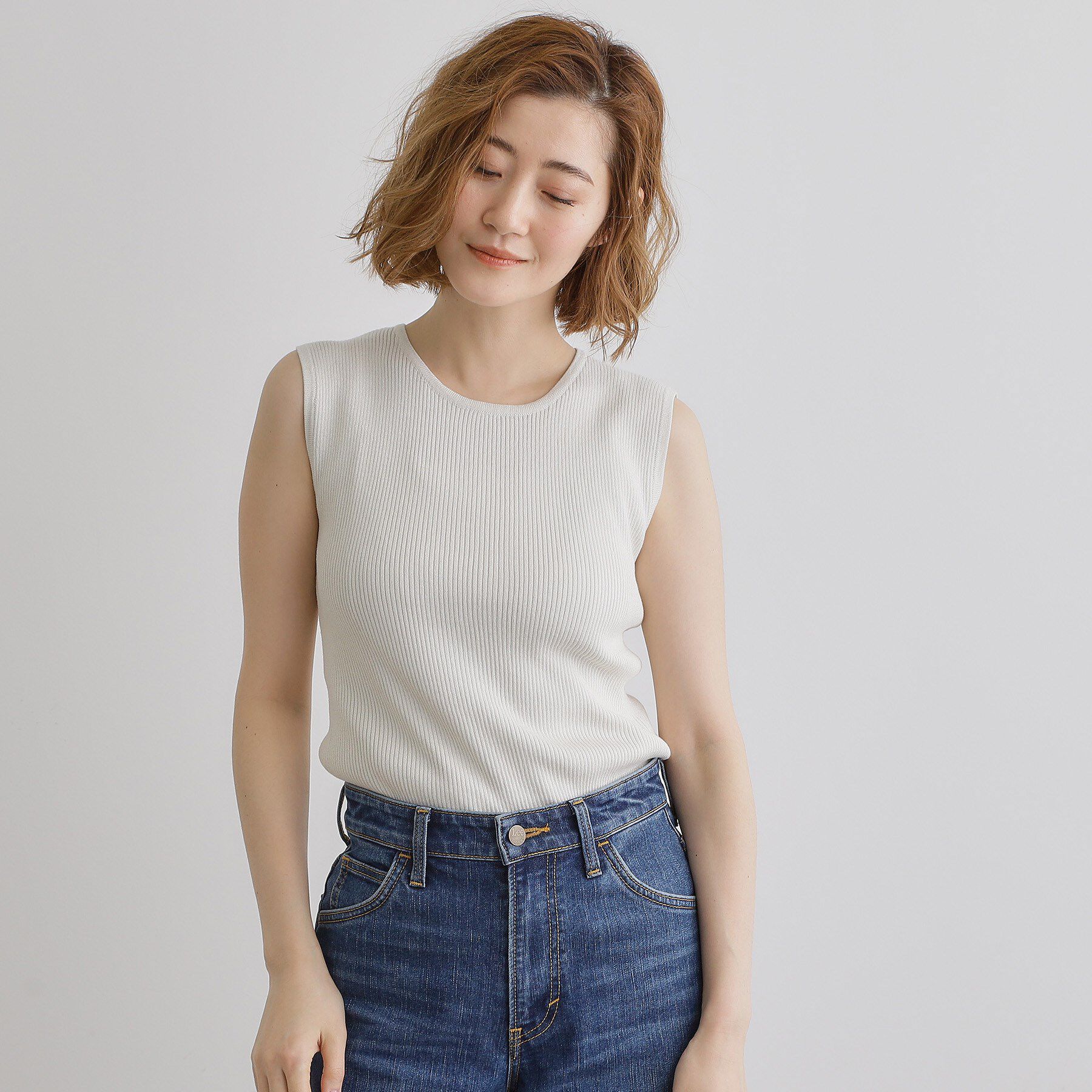 grove「さりげないラメで毎日のコーデにアクセントを リブラメニットタンク」|キャミソール|