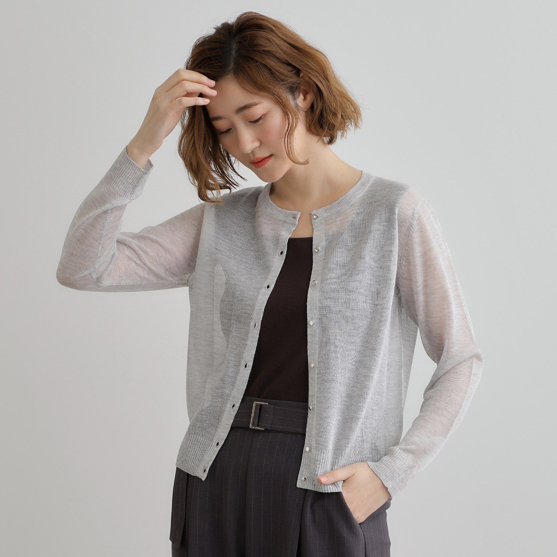 grove「【雑誌掲載】洗えるシアーカーディガン」|カーディガン|