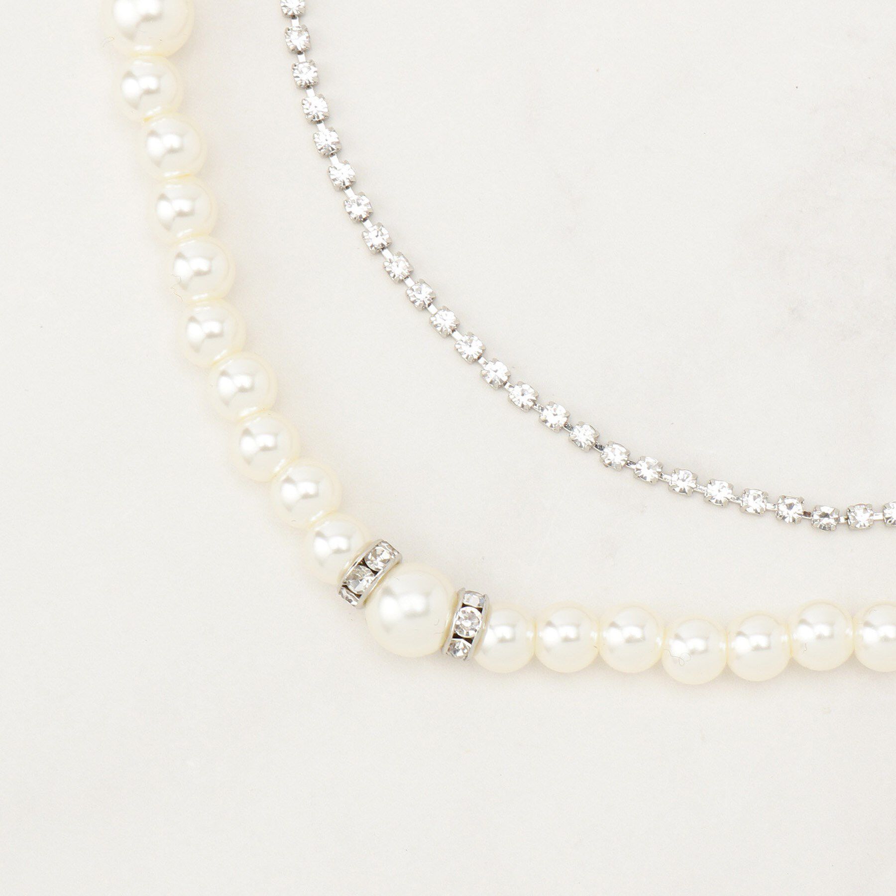 grove「パール調ダイヤレーン2連ネックレス」|ネックレス|