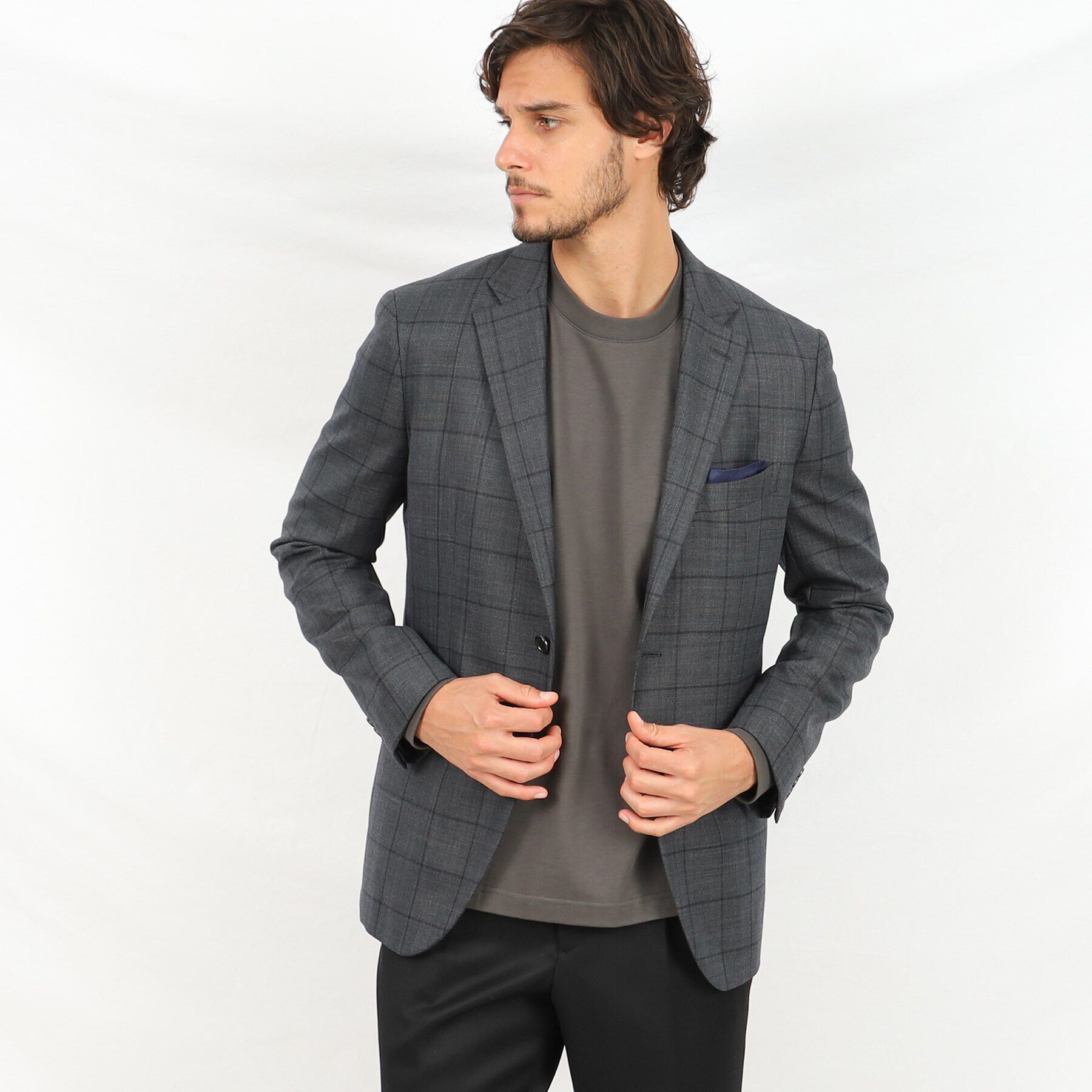 TAKEO KIKUCHI「シャイニー ウインドウペン ジャケット」|テーラードジャケット|