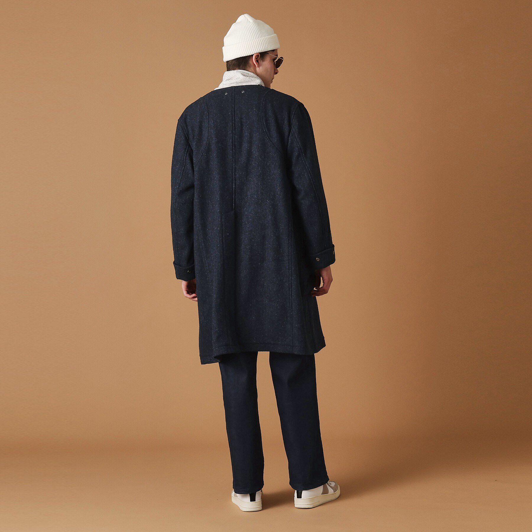 40CARATS&525「ウールヘリンボン ノーカラーコート」|ノーカラーコート|