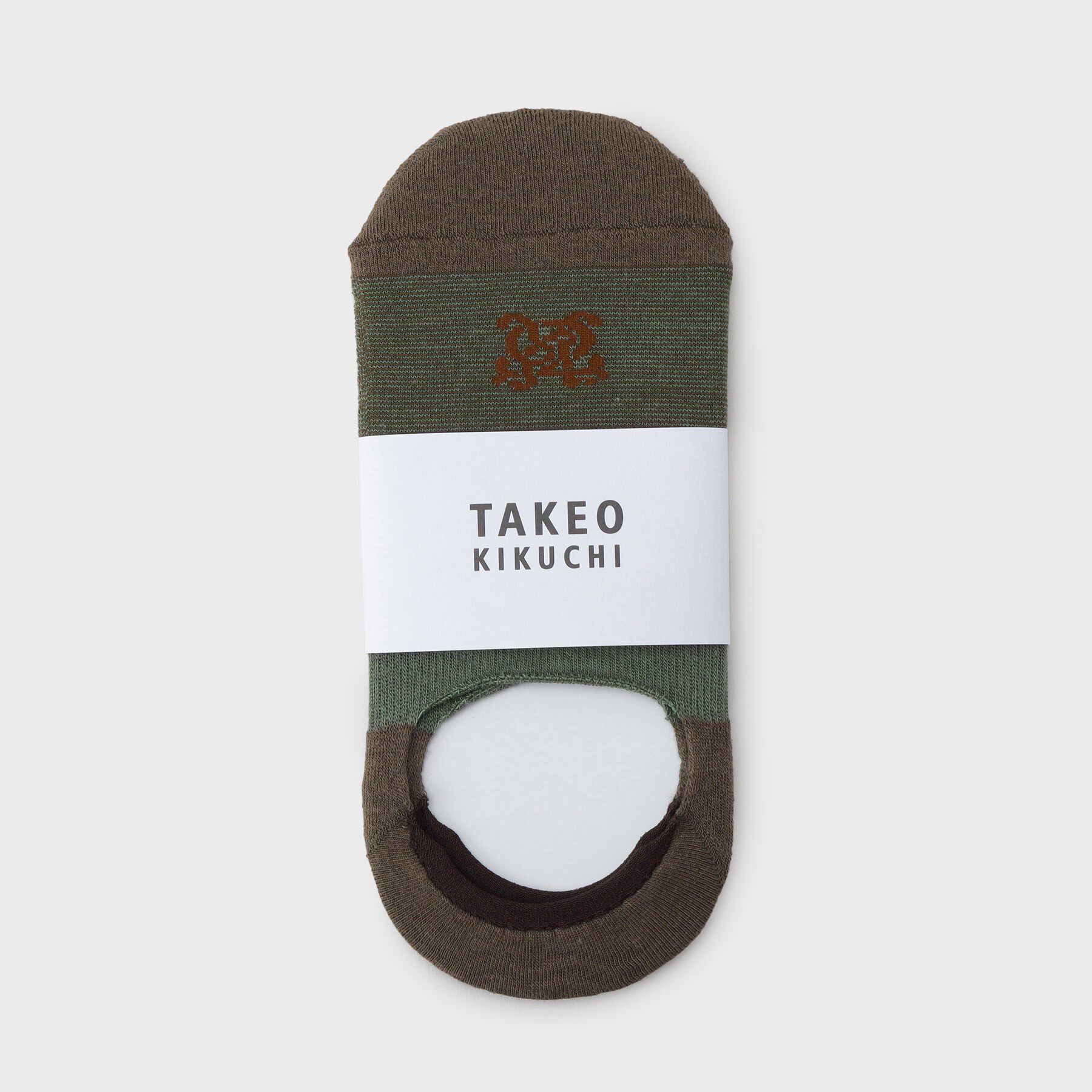 TAKEO KIKUCHI「ミジンボーダーカバーソックス」|ソックス|カーキ(029)