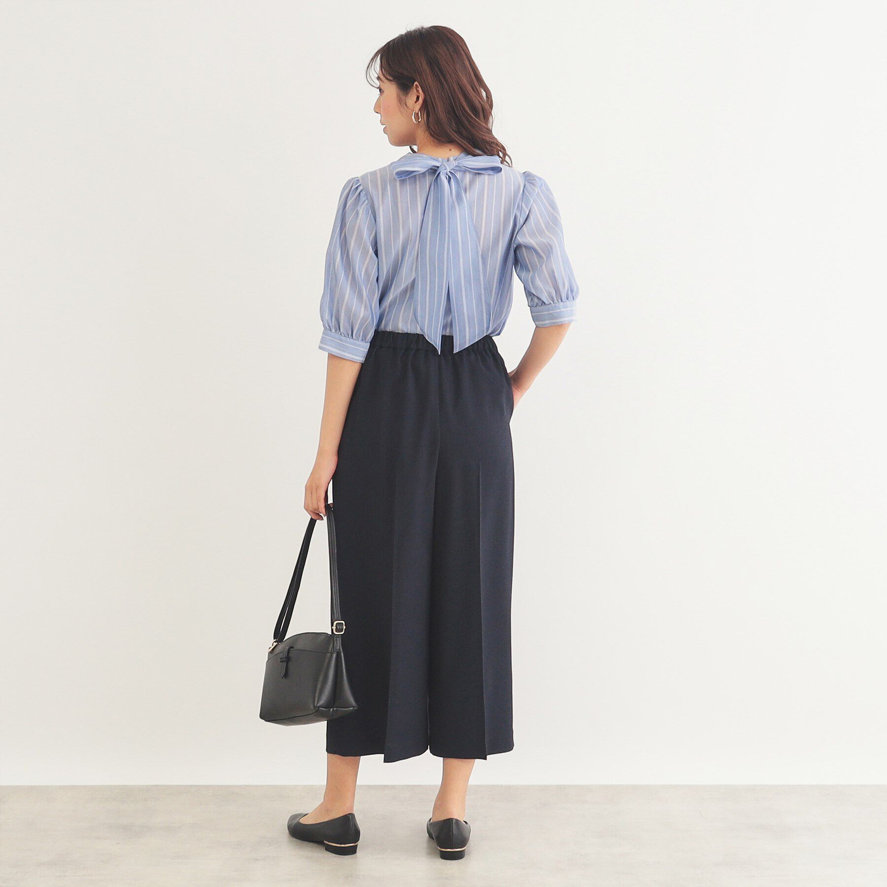 index「シアーストライプリボン2wayブラウス【洗濯機洗い可】」|シャツ・ブラウス|