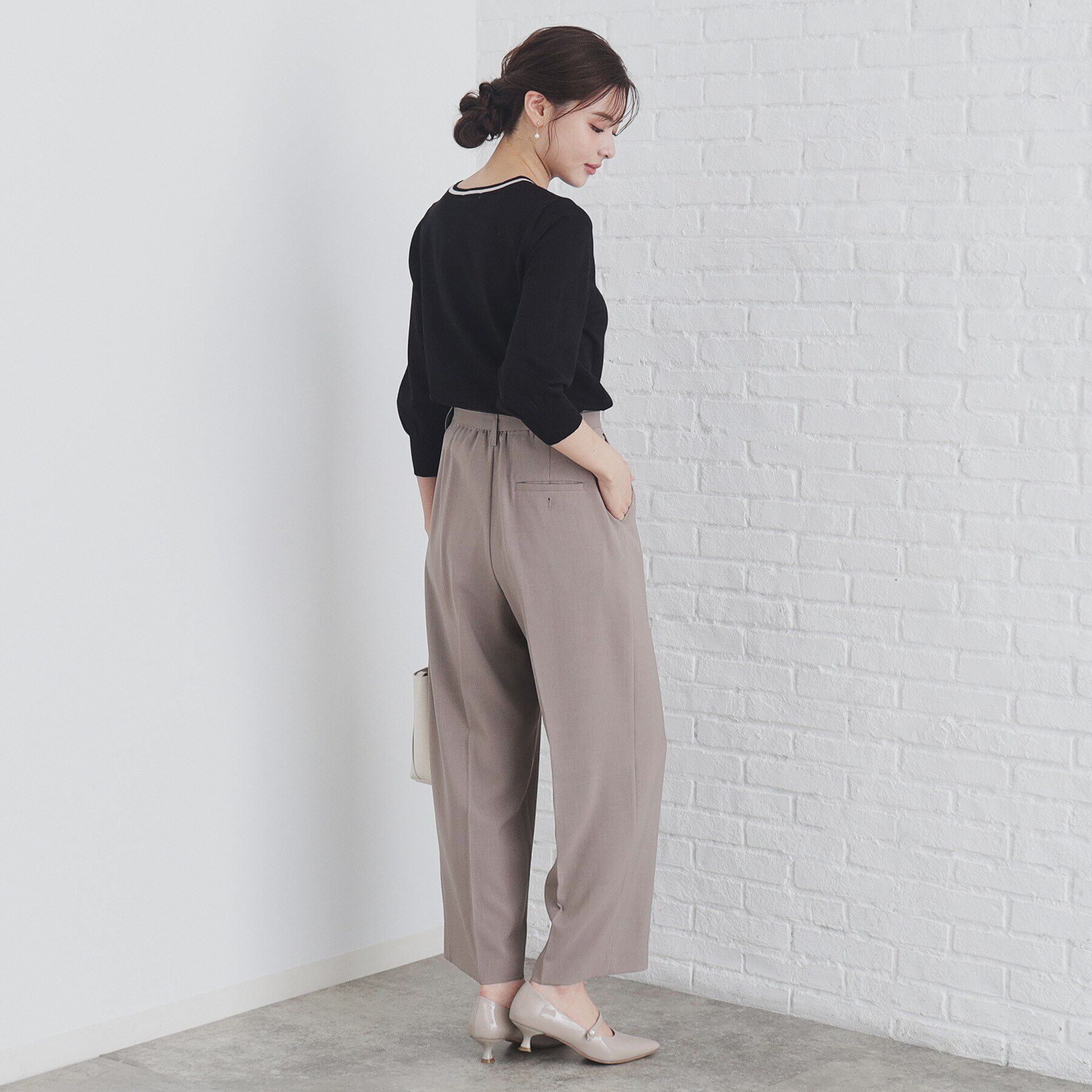 index「バイカラーボウタイプルニット【洗濯機洗い可】」|ニット・セーター|