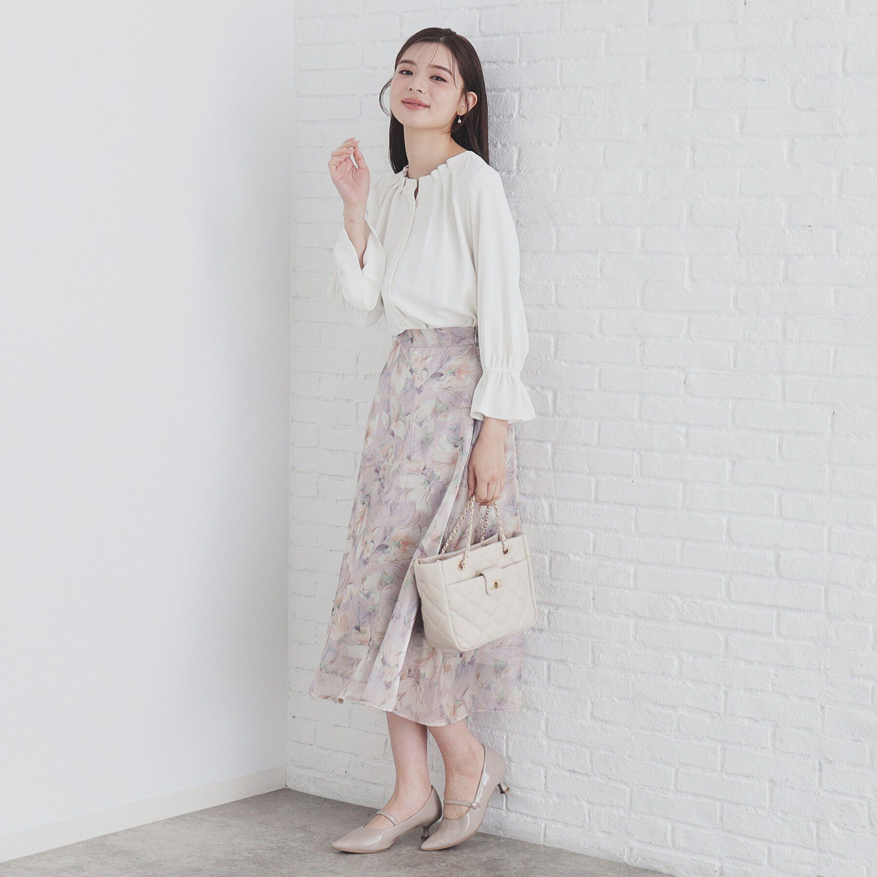 index「タックネックパール調ブラウス【洗濯機洗い可/ストレッチ/イージーアイロン】」|シャツ・ブラウス|