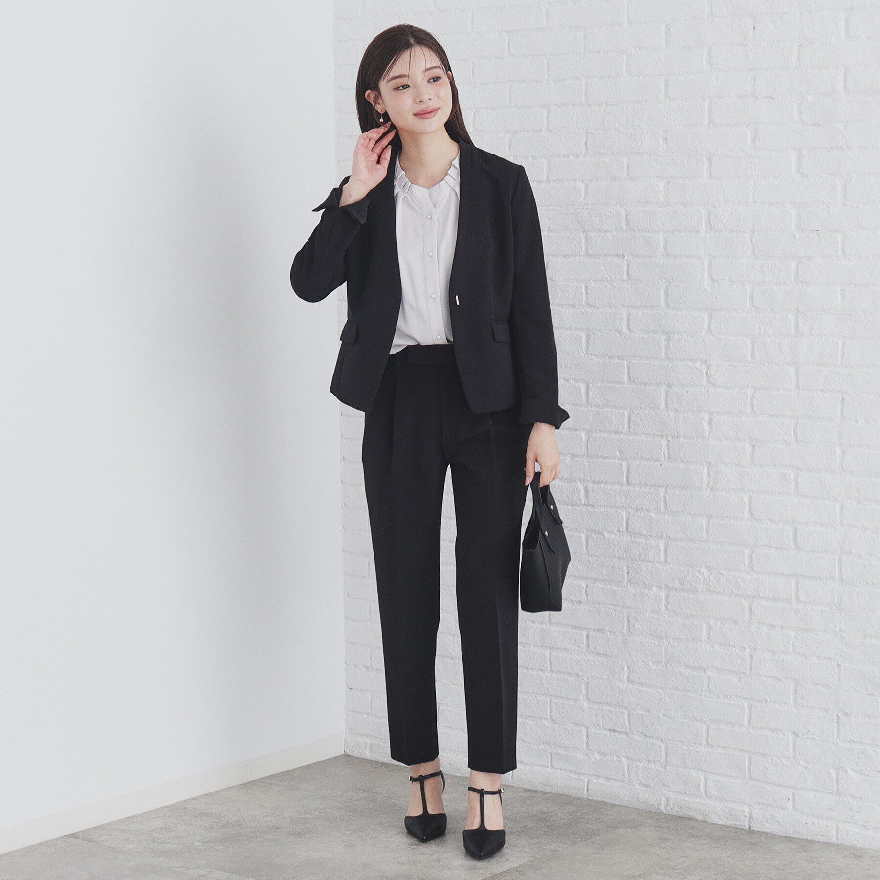 index「タックネックパール調ブラウス【洗濯機洗い可/ストレッチ/イージーアイロン】」|シャツ・ブラウス|