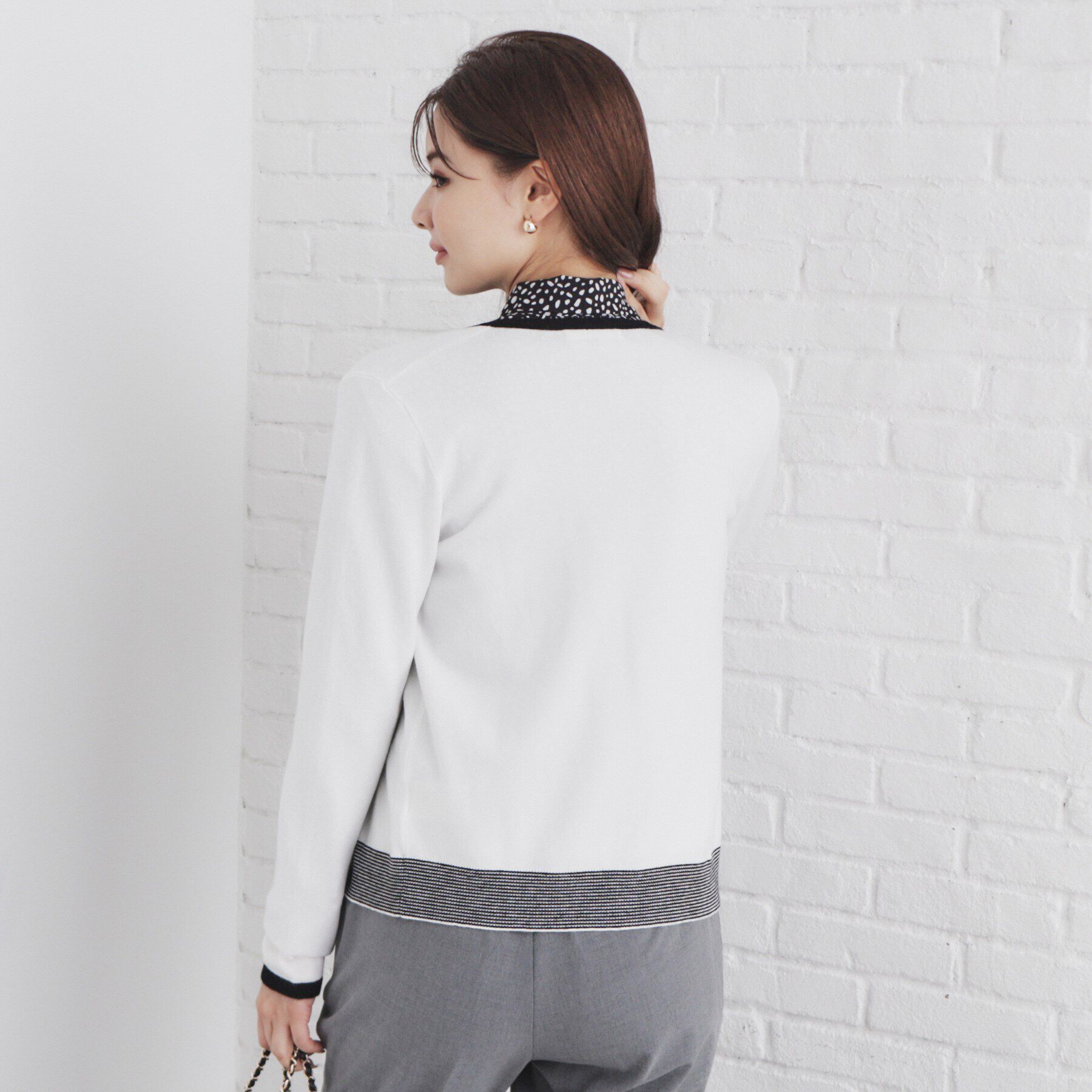 index「バイカラーカーディガン【洗濯機洗い可】」|カーディガン|