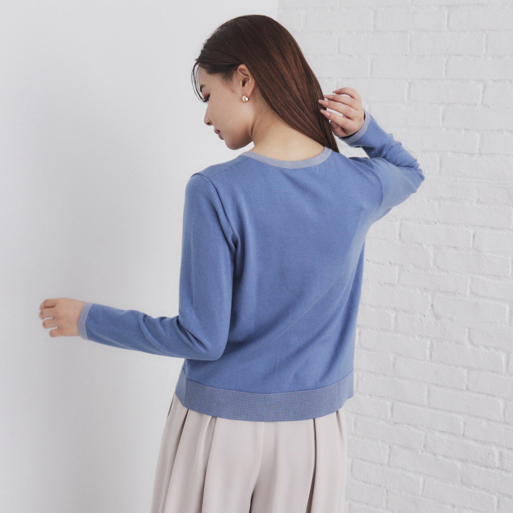 index「バイカラーカーディガン【洗濯機洗い可】」|カーディガン|