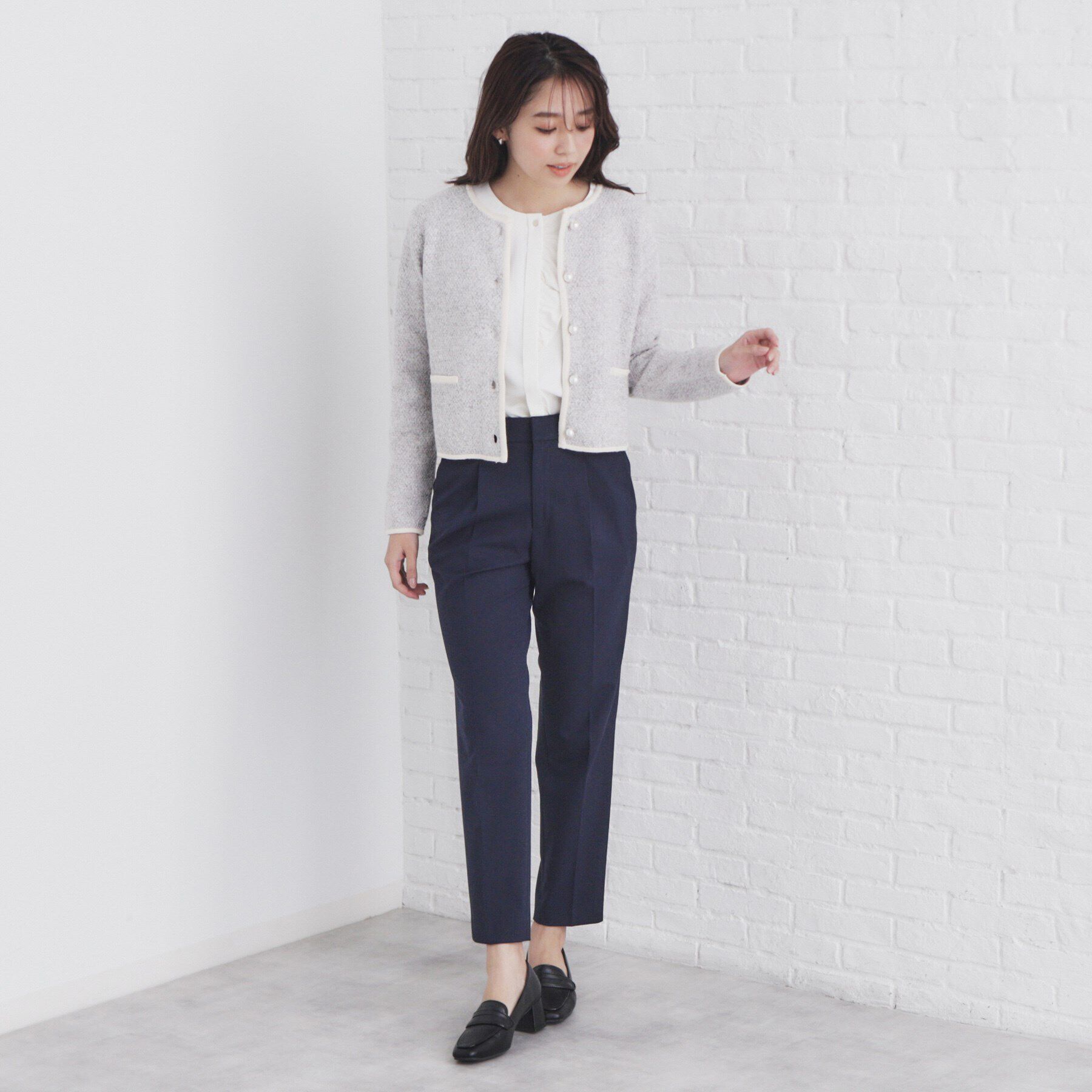 index「サイドベルト付きストレッチテーパードパンツ【洗濯機洗い可/イージーアイロン/防シワ】」|その他|