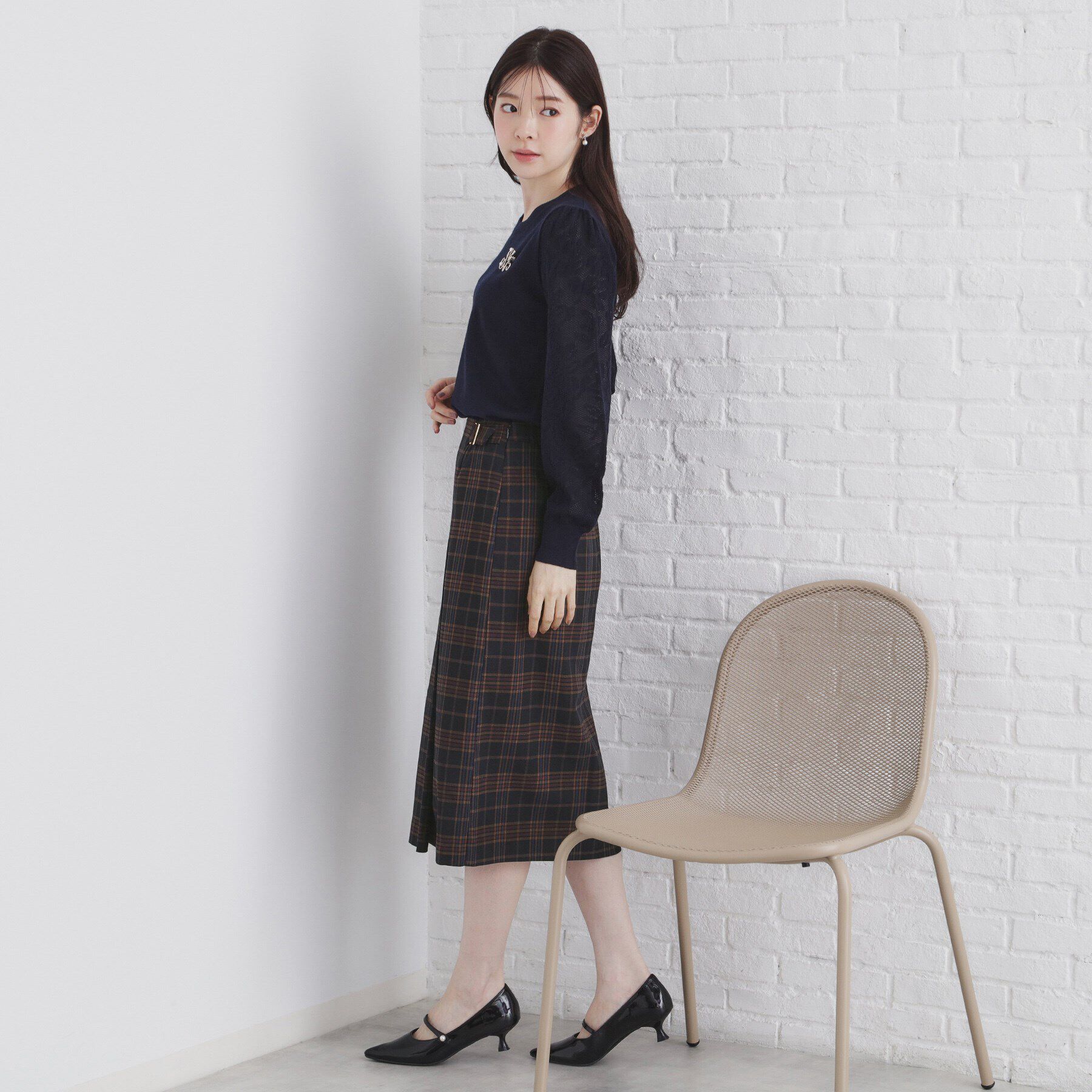 index「チェックAラインスカート【洗濯機洗い可/イージーアイロン】」|スカート|