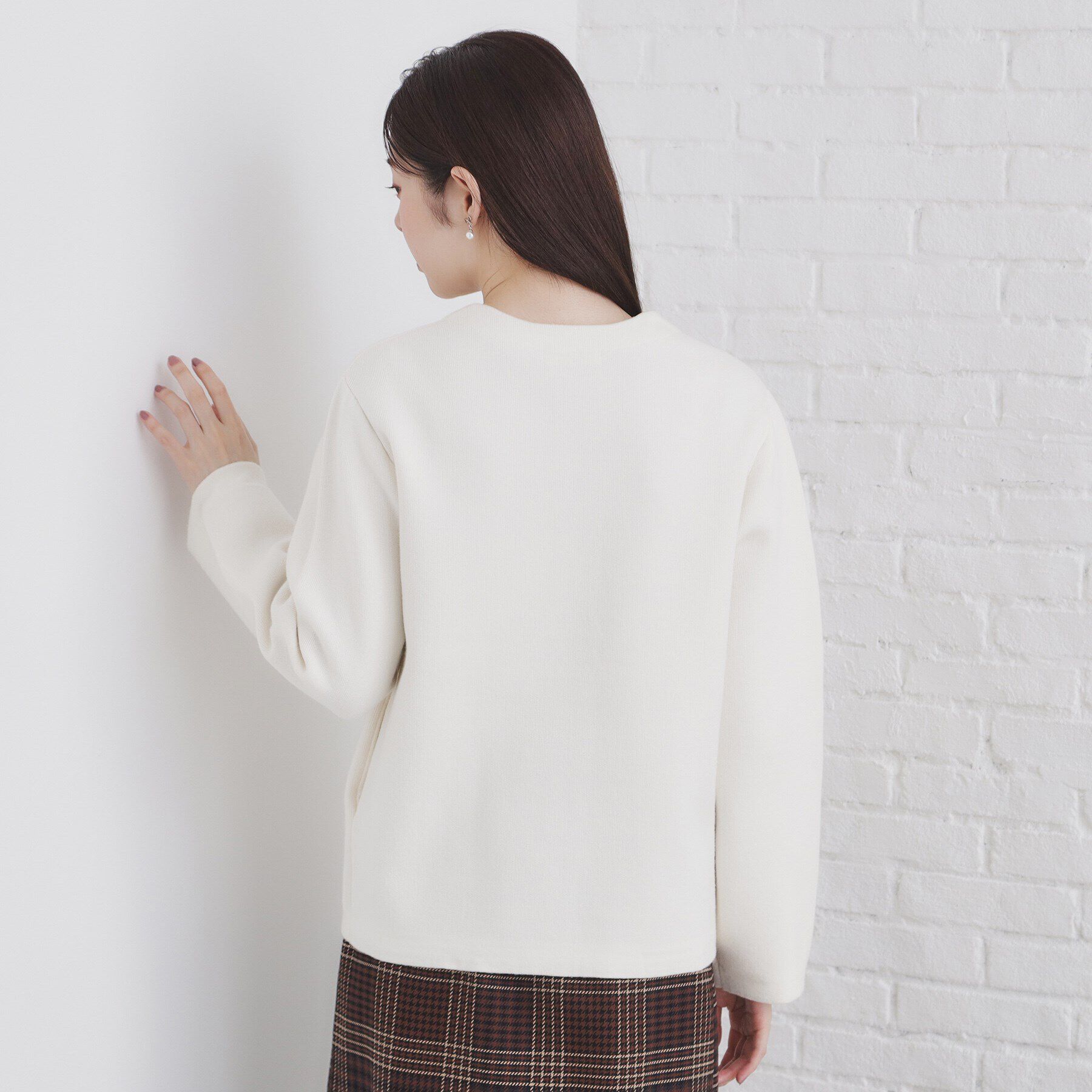 index「ノーカラーコーディガン【洗濯機洗い可】」|カーディガン|