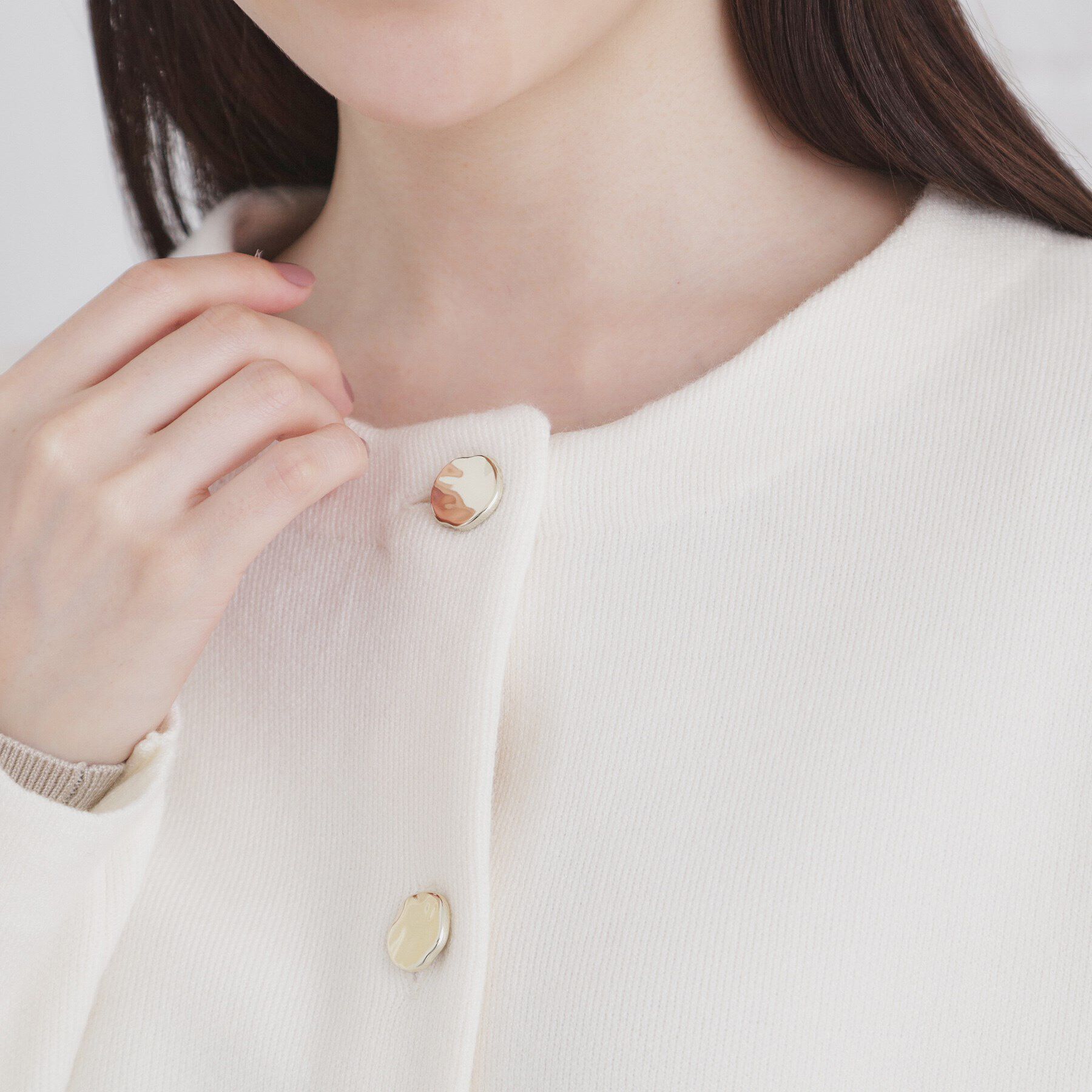 index「ノーカラーコーディガン【洗濯機洗い可】」|カーディガン|