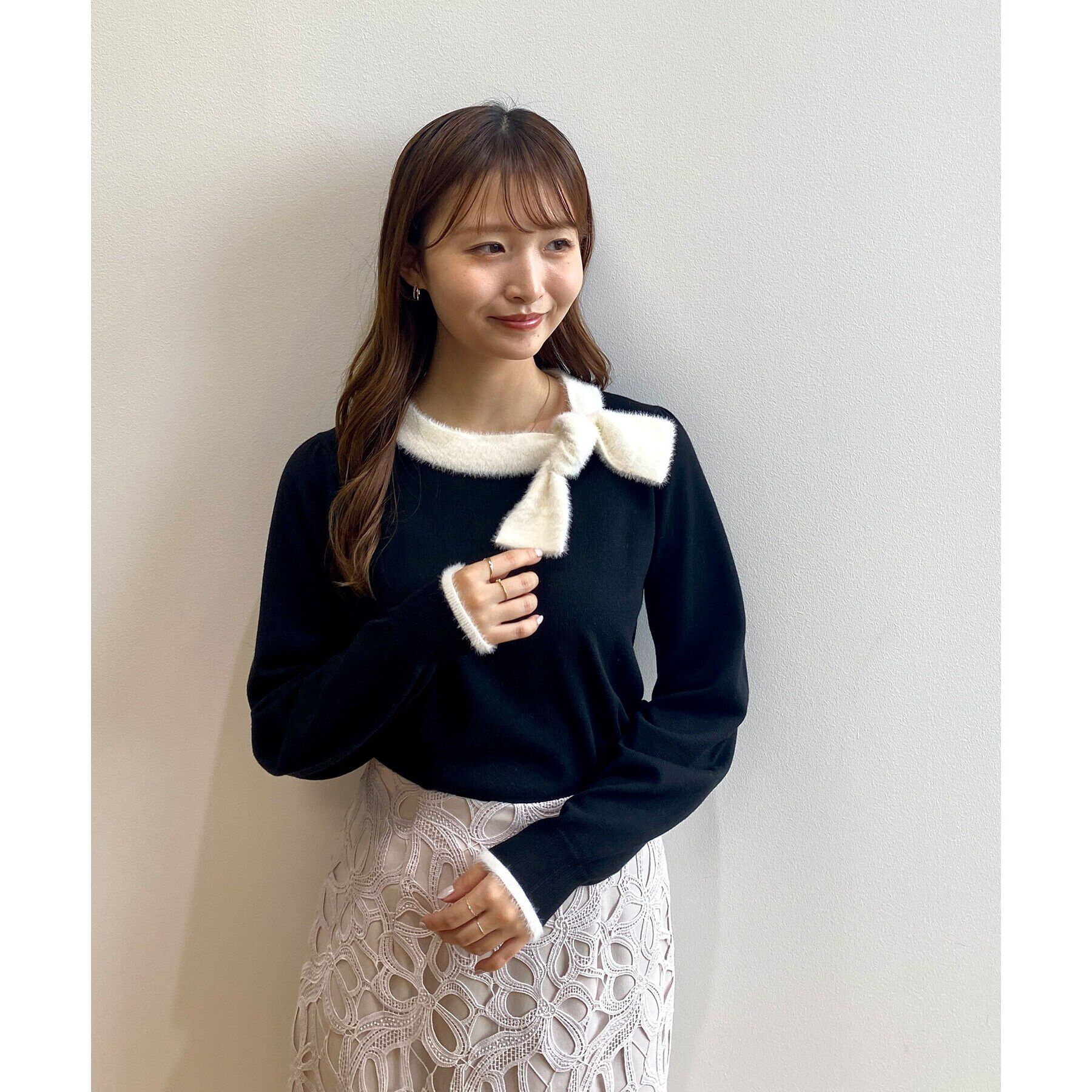 index「《6color/XS-LLsize》リボン取り外し2WAY フェザーリボンニット【洗濯機洗い可】」|ニット・セーター|