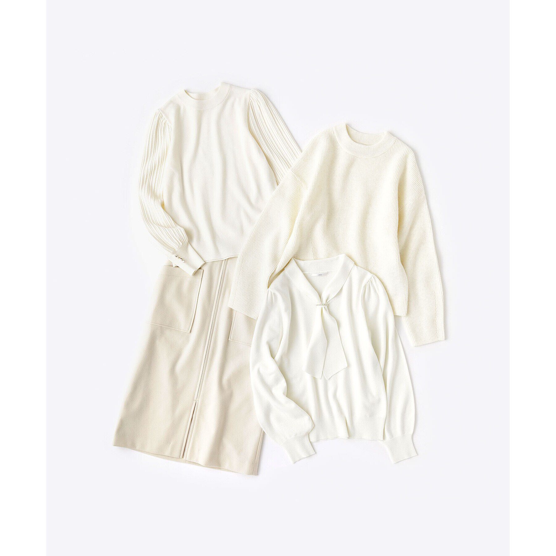 index「《8color/XS-LLsize》パール調パーツ付き ボウタイニット【洗濯機可】」|ニット・セーター|