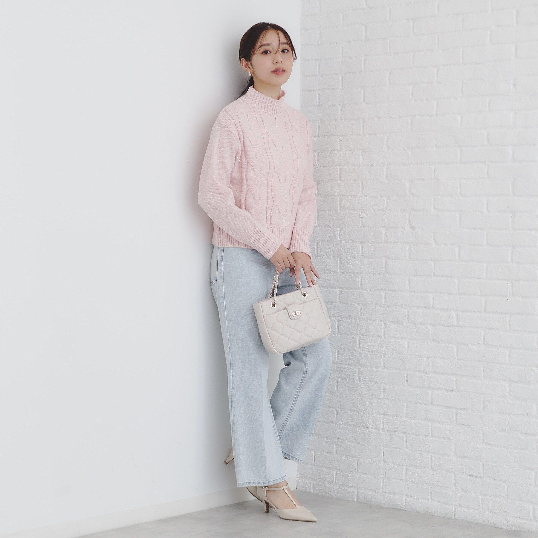 index「《美人百花掲載》スパンコールケーブルニット【洗濯機洗い可】」|ニット・セーター|