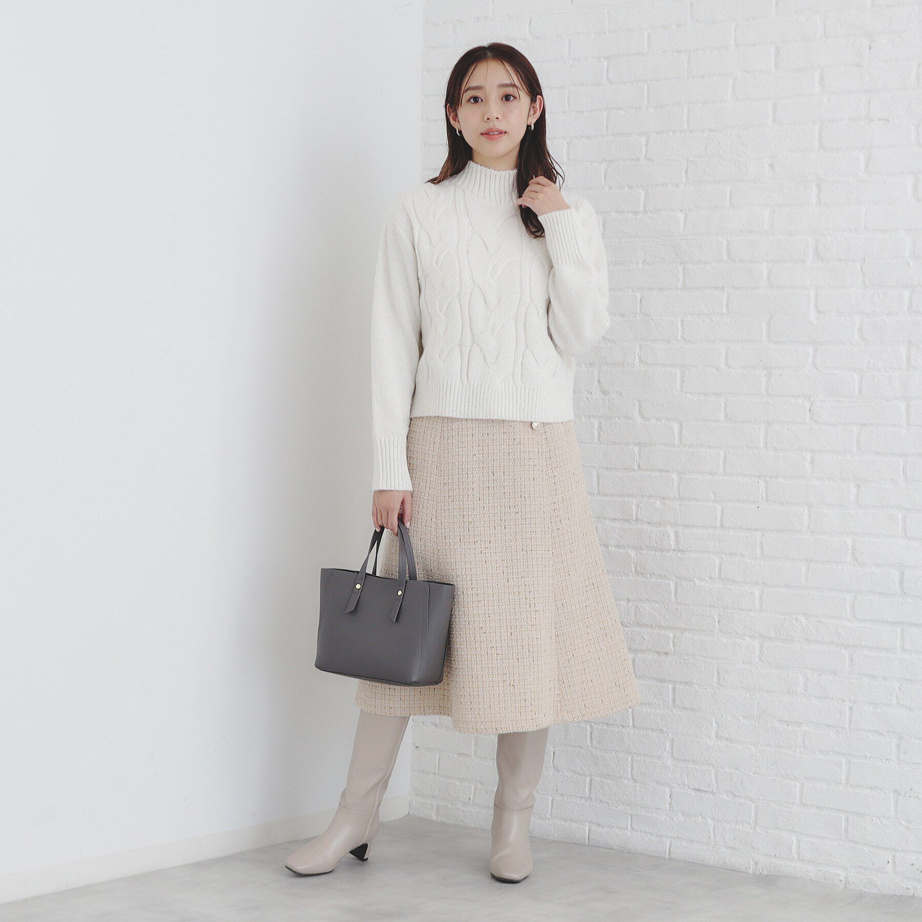 index「《美人百花掲載》スパンコールケーブルニット【洗濯機洗い可】」|ニット・セーター|