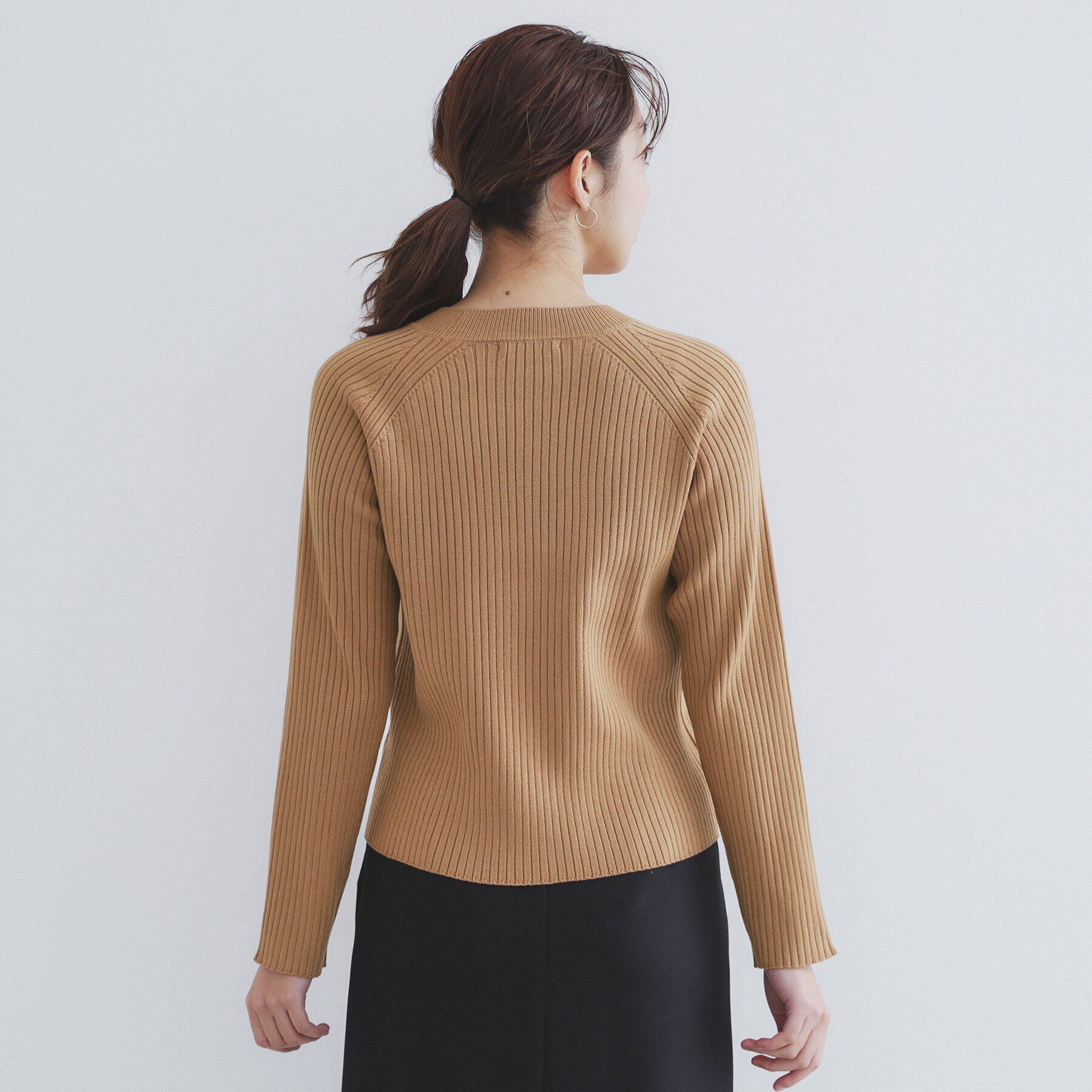 index「ゴールドボタンワイドリブニット【洗濯機可/抗ピル】」|ニット・セーター|