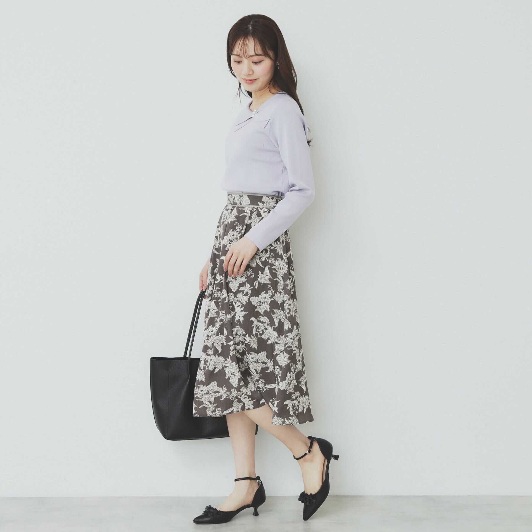 index「フラワープリントフレアスカート【洗濯機洗い可/イージーアイロン】」|スカート|