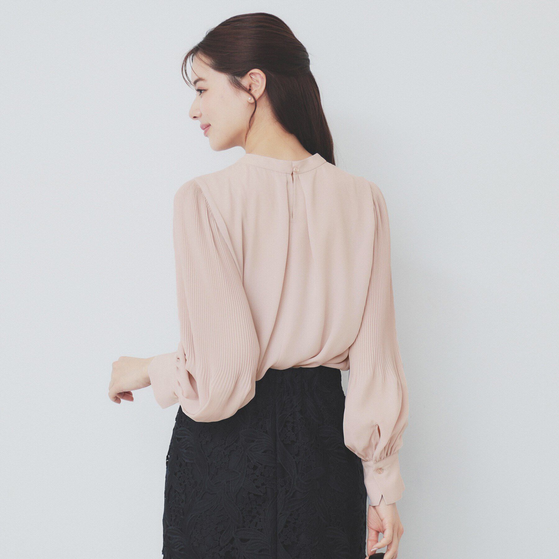 index「ボウタイプリーツスリーブ柄アソートブラウス【洗濯機可・イージーアイロン】」|シャツ・ブラウス|